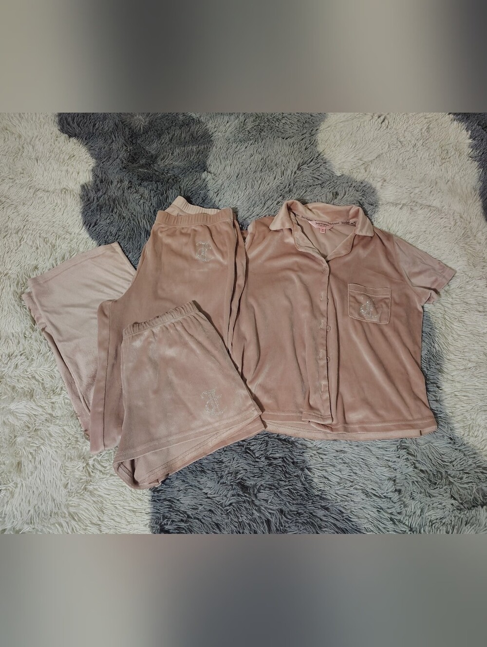 Women's Juicy Couture 3-Piece Pajama Set - Blush Pink